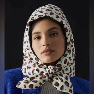 Anthropologie Maeve Leopard Print Puffer TRAPPER Hat NWOT